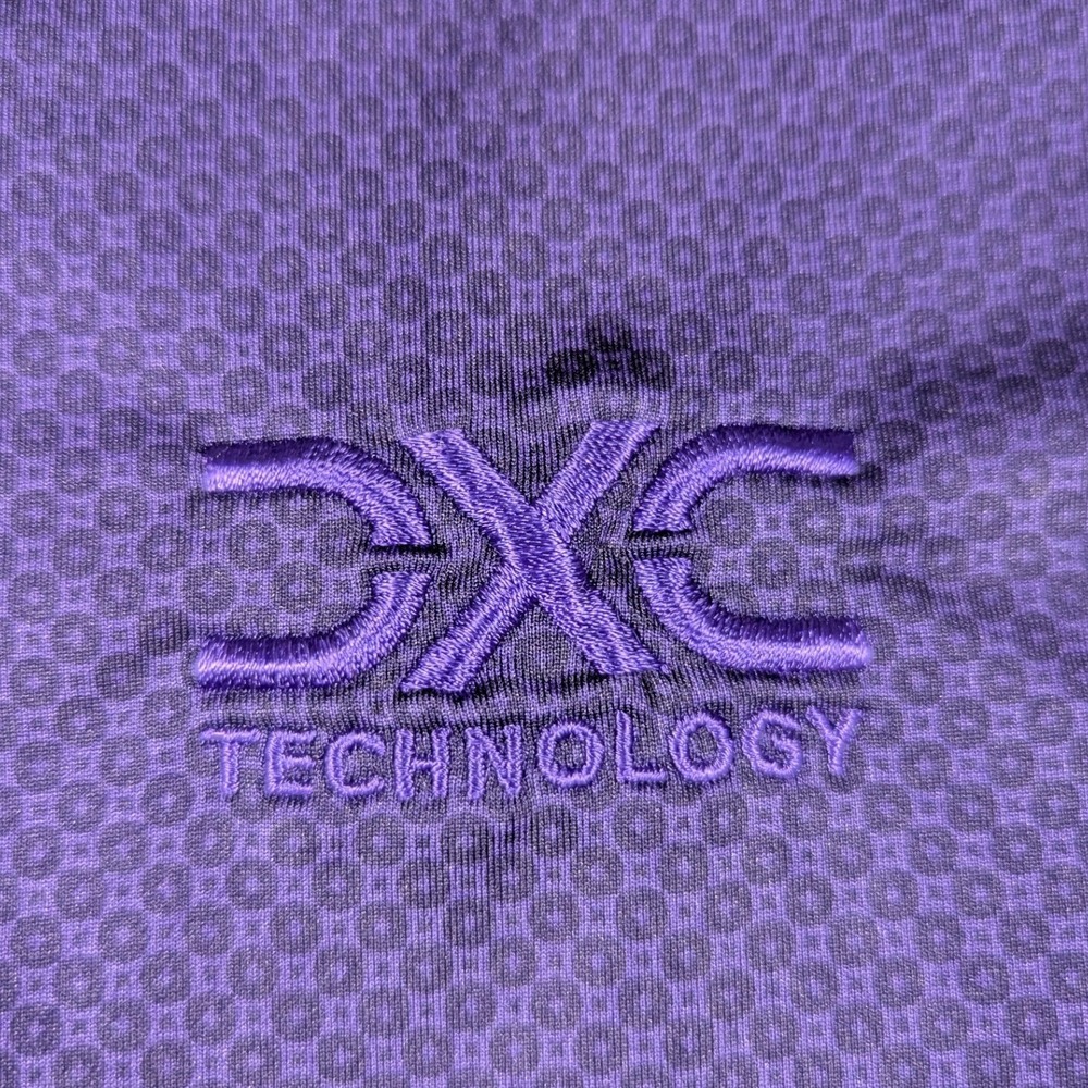 Peter Millar Summer Comfort Mens Purple Geometric Polo Shirt DXC Technology Med - Picture 7 of 7